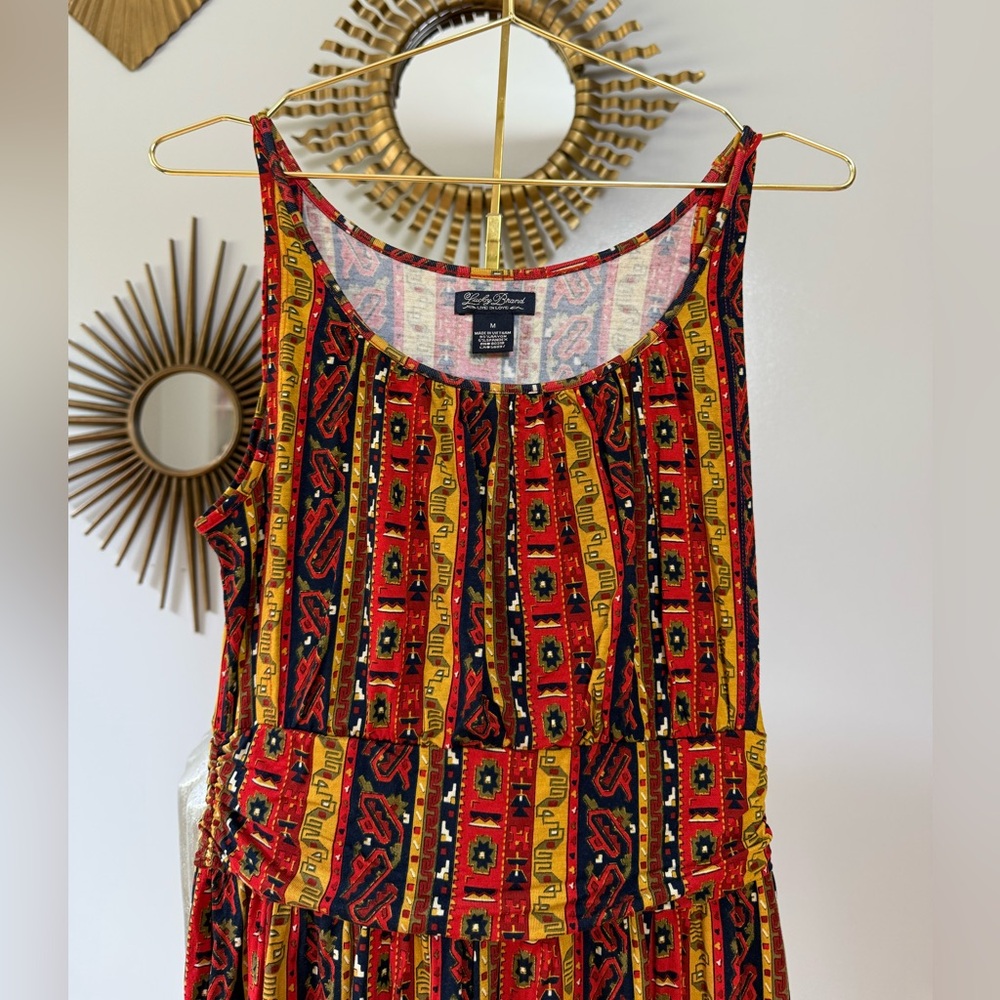 Lucky Brand Red and Yellow Printed Dress - Picture 2 of 6